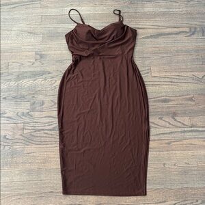 Elegant Brown Midi Dress